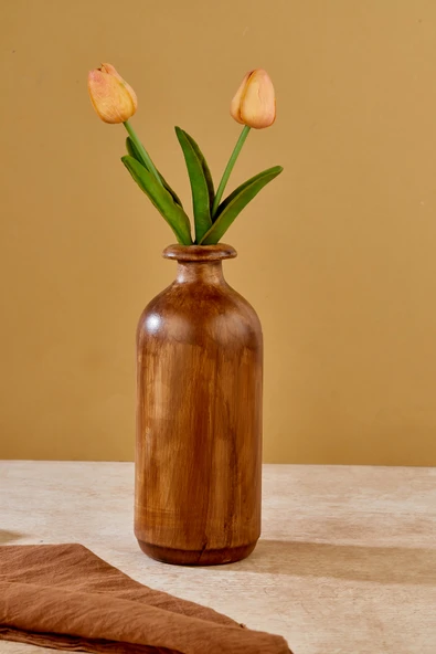 Akkoyunlu home Testi Model Dekoratif Pinterest Vazo Seramik Şık Dekorasyon Çiçeklik Vazo(Kahve-22cm) ürün görseli 1