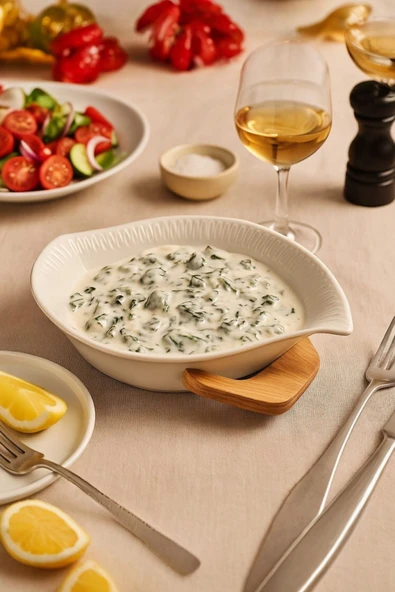 Akkoyunlu home Ahşap Altlıklı Yaprak Model Servis Tabağı,Salata Kasesi Sunumluk Tabak Fırın Kabı ürün görseli 1