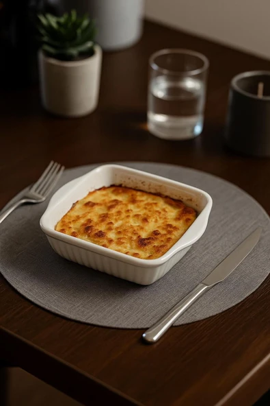 Akkoyunlu home Kare Servis Tabağı,Salata Kasesi Sunumluk Tabak Fırın Kabı 17x14,5 cm ürün görseli 1