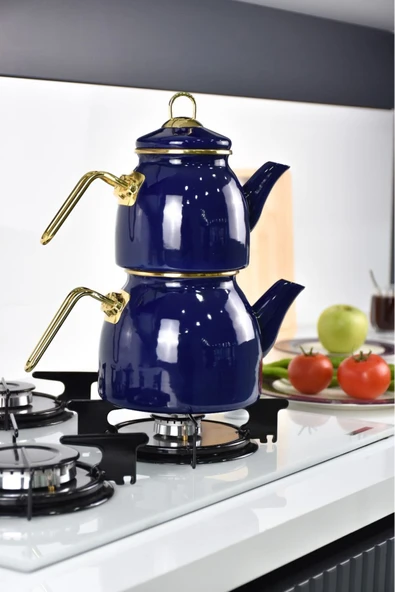Akkoyunlu home Lacivert Emaye Çaydanlık Takımı ürün görseli 1