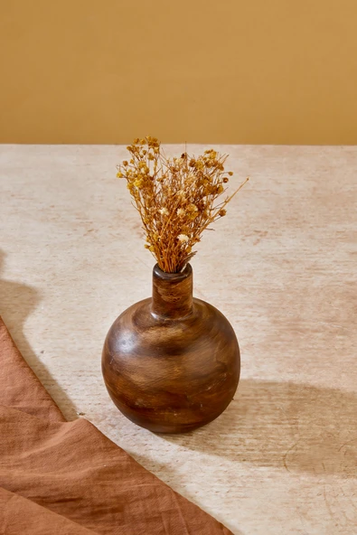 Akkoyunlu home Top Modern Dekoratif Pinterest Vazo Seramik Şık Dekorasyon Çiçeklik Vazo(Kahve-13cm) ürün görseli 1