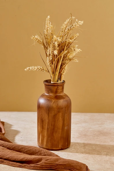 Akkoyunlu home Başak Modern Dekoratif Pinterest Vazo Seramik Şık Dekorasyon Çiçeklik Vazo (Kahve) ürün görseli 1