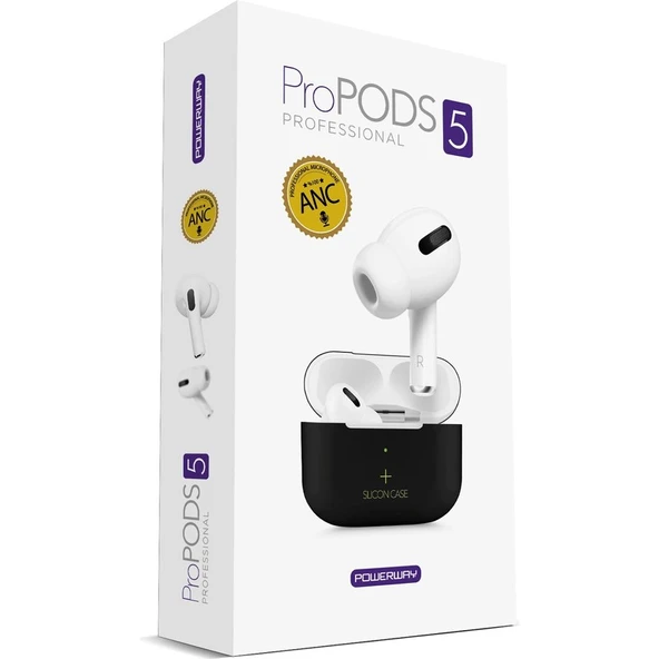 Powerway 5. Nesil Propods5 Ios Android Uyumlu Kablosuz Bluetooth Kulıklık Sensörlü Anc+ Kılıf Hediye ürün görseli 1