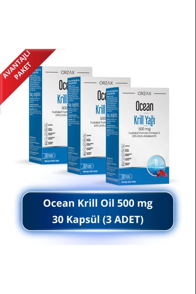 Ocean Krill Oil 500 Mg 30 Kapsül 3 Adet ürün görseli 1