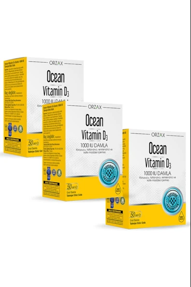 Ocean Vitamin D3 1000 Iu Damla 50 Ml 3 Adet ürün görseli 1
