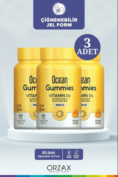 Ocean Gummies Vitamin D3 60 Çiğnenebilir Tablet 3 Adet ürün görseli 1