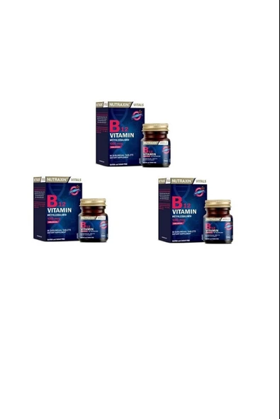 Nutraxin B12 Vitamin 1000mcg 60 Tablet 3 Adet ürün görseli 1