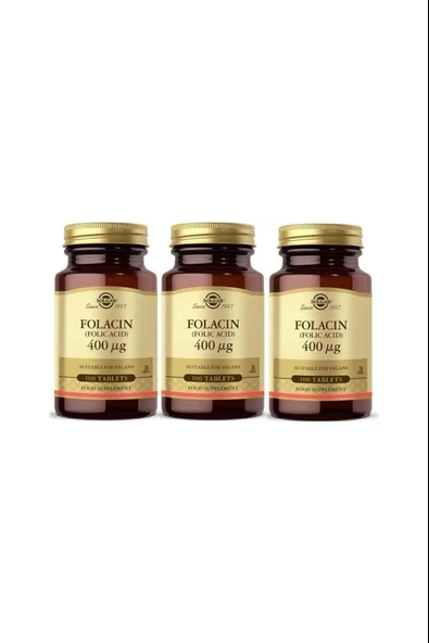 Solgar Folacin 400 mcg 100 Tablet 3 Adet ürün görseli 1