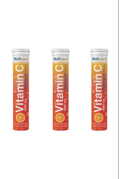 Wellcare Vitamin C 1000 mg + Selenyum 15 Efervesan Tablet 3 Adet ürün görseli 1