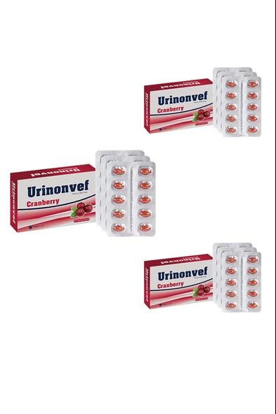 Urinonvef Cranberry 30 Yumuşak Kapsül 3 Adet ürün görseli 1