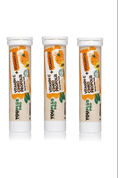 Youplus Pro Vitamin C D Çinko Propolis 15 Efervesan Tablet 3 Adet ürün görseli 1
