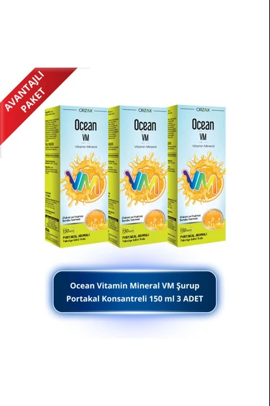 Ocean Vm Portakal Aromalı Şurup 150 ml 3 Adet ürün görseli 1