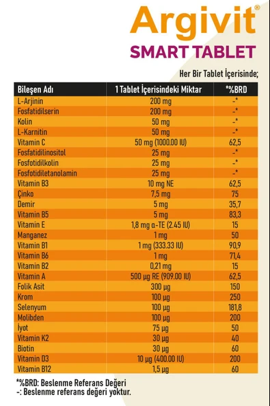 Argivit Smart 30 Tablet 3 Adet - Resim 6