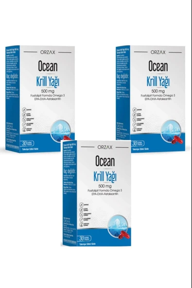 Ocean Krill Oil 500 Mg 30 Kapsül 3 Adet ürün görseli 1