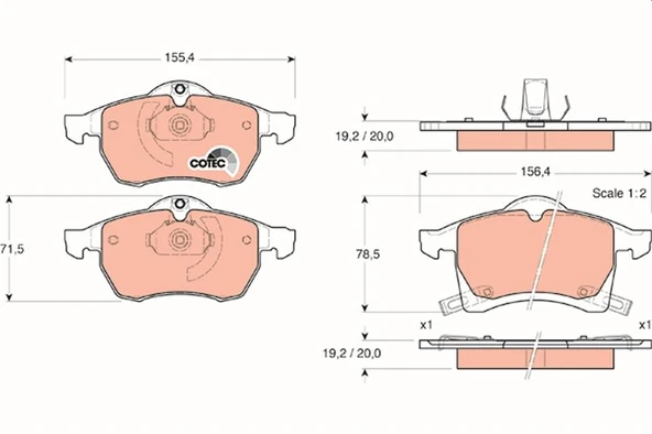 DİSK FREN BALATASI ÖN OPEL ASTRA G 98-05 ASTRA H 04> ZAFIRA A 99-05 ZAFIRA B 05> ZAFIRA TOURER C 11 ürün görseli 1