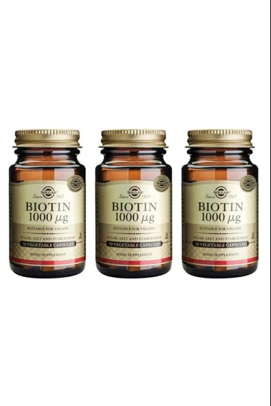 Solgar Biotin 1000 Mcg 50 Kapsül 3 Adet ürün görseli 1