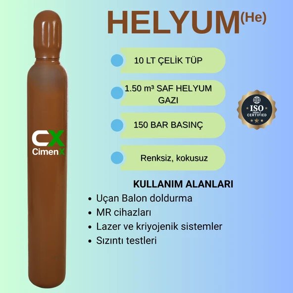 HELYUM GAZI 10 LT ÇELİK TÜP - Resim 2