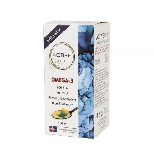 Active Life Omega 3 Fosfolipid Kompleksi içerikli Likit 150ml Şurup ürün görseli 1
