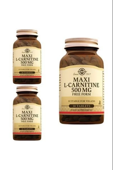 Solgar L-Carnitine 500 mg 30 Tablet 3 Adet ürün görseli 1