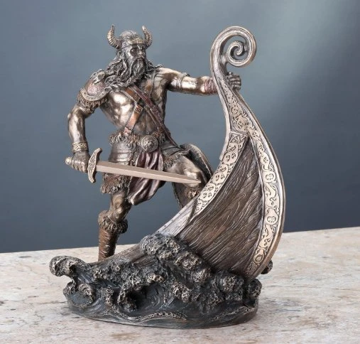 Veronese Design İskandinav Savaşçı Viking Gemi Üzerinde Heykel Heykel Serisi 24 ürün görseli 1