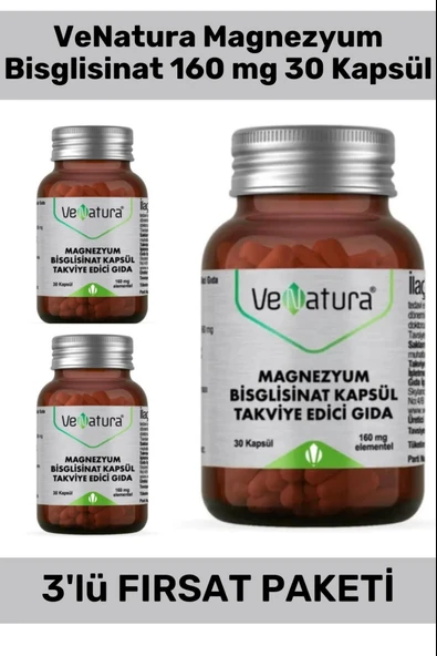 VeNatura Magnezyum Bisglisinat 30 Kapsül 3 Adet ürün görseli 1