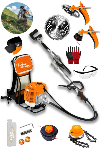 Lieber German Ylx 2.4 Hp Benzinli Sırt Tipi Çalı Çim Biçme Tırpan