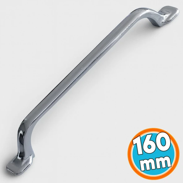 Mobilya Çekmece Mutfak Dolabı Dolap Kapak Kulpları Kulbu Kulpu Krom Metal Kulp 160 mm-16 cm ürün görseli 1