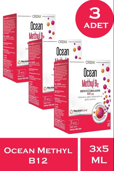 Ocean Methyl B12 Sprey 500 mcg 5 ml 3 Adet ürün görseli 1