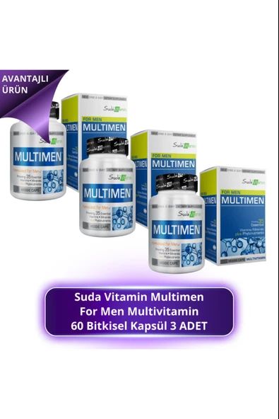 Suda Vitamin Multimen Multivitamin 60 Kapsül 3 Adet ürün görseli 1