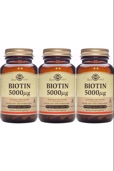Solgar Biotin 5000 Mcg 50 Kapsül 3 Adet ürün görseli 1