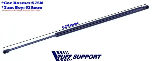 BAGAJ AMORTİSÖRÜ FORD FIESTA V - 3 KAPI 02-  (UZUNLUK=625mm BASINÇ=575N) ürün görseli 1