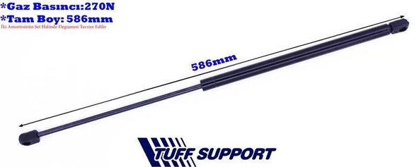 BAGAJ AMORTİSÖRÜ FIAT TIPO 87-95  (UZUNLUK=585mm BASINÇ=270N) ürün görseli 1