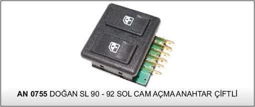 ANAHTAR CAM AÇMA DOĞAN SL 90-92 UNO L SOL ÇİFTLİ 25173 - AN202- AN0755 ürün görseli 1