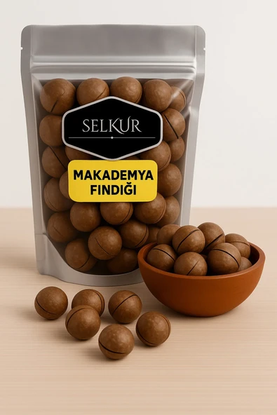 SELKUR Kabuklu Kavrulmuş Makademya Fındığı 500GR(AÇACAK APARATI İLE) ürün görseli 1