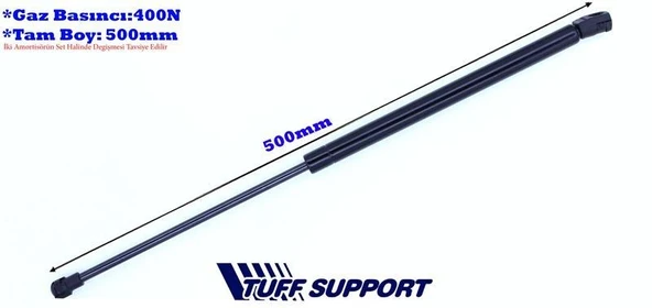 BAGAJ AMORTİSÖRÜ VW POLO III 99-01  (UZUNLUK=500mm BASINÇ=400N) ürün görseli 1