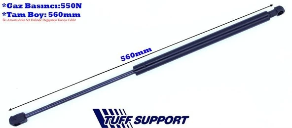BAGAJ AMORTİSÖRÜ HYUNDAI SANTA FE 01-06  (UZUNLUK=560mm BASINÇ=550N) ürün görseli 1