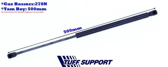 BAGAJ AMORTİSÖRÜ VW GOLF II 84-91  (UZUNLUK=500mm BASINÇ=270N) ürün görseli 1