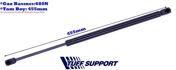 BAGAJ AMORTİSÖRÜ FORD FOCUS HB98-01  (UZUNLUK=455mm BASINÇ=680N) ürün görseli 1