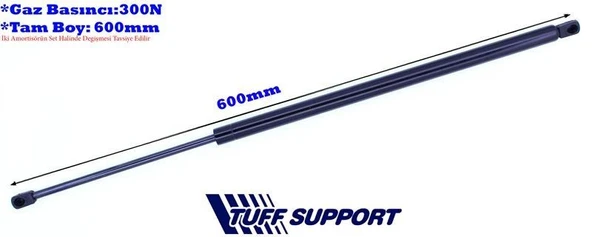 BAGAJ AMORTİSÖRÜ PEUGEOT 306 HB 94-  (UZUNLUK=600mm BASINÇ=300N) ürün görseli 1