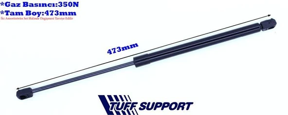BAGAJ AMORTİSÖRÜ FIAT BRAVO 95-01  (UZUNLUK=473mm BASINÇ=350N) ürün görseli 1
