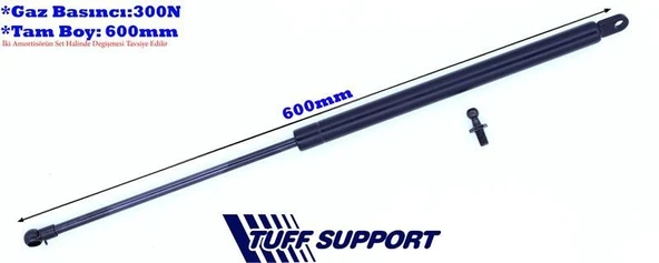 BAGAJ AMORTİSÖRÜ FIAT DKŞ KARTAL Y.M. 89-90 TEK MAFSALLI  (UZUNLUK=600mm BASINÇ=300N) ürün görseli 1