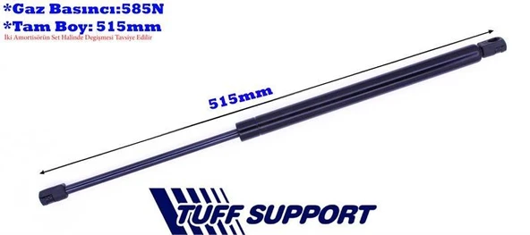 BAGAJ AMORTİSÖRÜ HYUNDAI TUCSON 04-  (UZUNLUK=515mm BASINÇ=585N) ürün görseli 1