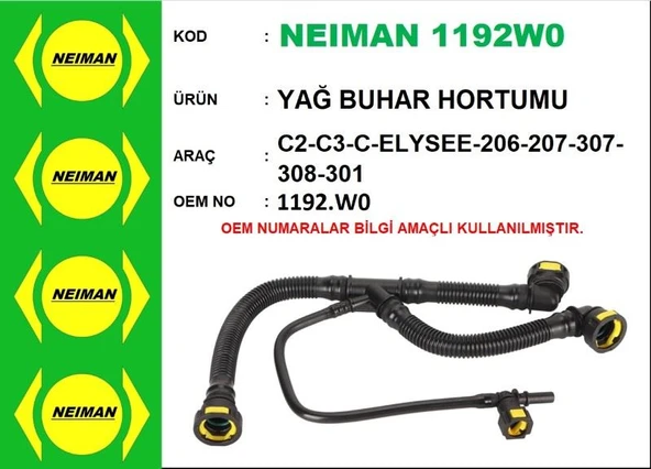 YAĞ BUHAR HORTUMU C2-C3-C-C-ELYSEE-206-207-307-308-301 ürün görseli 1