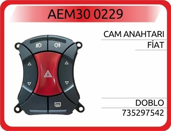 CAM ANAHTARI+FLAŞÖR DÖRTLÜ ANAHTARI    FIAT DOBLO 2001- ürün görseli 1