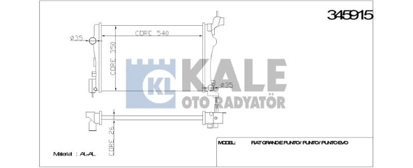 RADYATÖR FIAT GRANDE PUNTO / PUNTO / PUNTO EVO AL/PL/BRZ ürün görseli 1