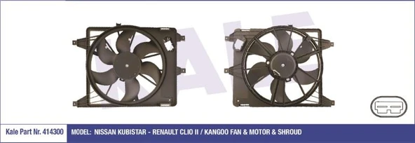 FAN MOTORU DAVLUMBAZLI RENAULT CLIO II / KANGOO  (320W 380MM)  TTT 353780 ürün görseli 1