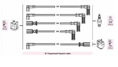 BUJİ+BOBİN KABLOSU FIAT TIPO S-SX-SLK AK 1.4-1.6 89-95,TEMPRA S -SX A-SX AK-SW-SPI İE 1.4-1.6 90-96 ürün görseli 1