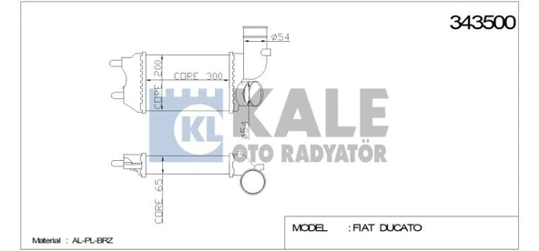 TURBO RADYATÖRÜ (INTERCOOLER) FIAT DUCATO  PEUGEOT BOXER 2.8 1994-2002 (295X202X62) ürün görseli 1