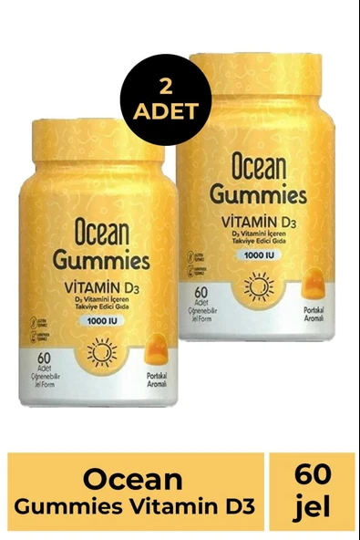 Ocean Gummies Vitamin D3 60 Çiğnenebilir Tablet 2 Adet ürün görseli 1