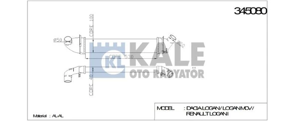 TURBO RADYATÖRÜ (INTERCOOLER) DACIA LOGAN / LOGAN MCV / RENAULT LOGAN I AL/PL/BRZ (6001548727) ürün görseli 1